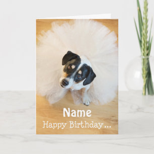  Vun Birthday Kaart - Dog Wearing Tutu