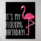 Vun Birthday Mannen Vrouwen Roze Waterverf Flaming Poster (Voorkant)