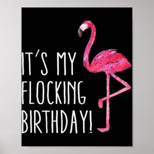 Vun Birthday Mannen Vrouwen Roze Waterverf Flaming Poster