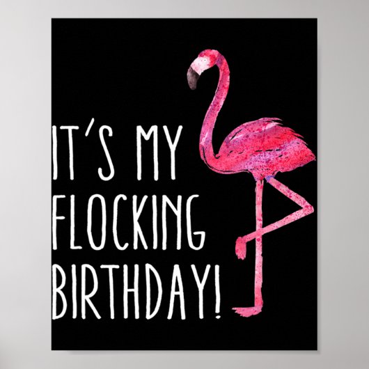 Vun Birthday Mannen Vrouwen Roze Waterverf Flaming Poster (Voorkant)
