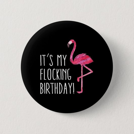 Vun Birthday Mannen Vrouwen Roze Waterverf Flaming Ronde Button 5,7 Cm (Voorkant)