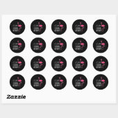 Vun Birthday Mannen Vrouwen Roze Waterverf Flaming Ronde Sticker (Vel)