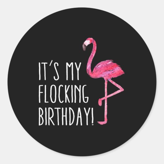 Vun Birthday Mannen Vrouwen Roze Waterverf Flaming Ronde Sticker (Voorkant)