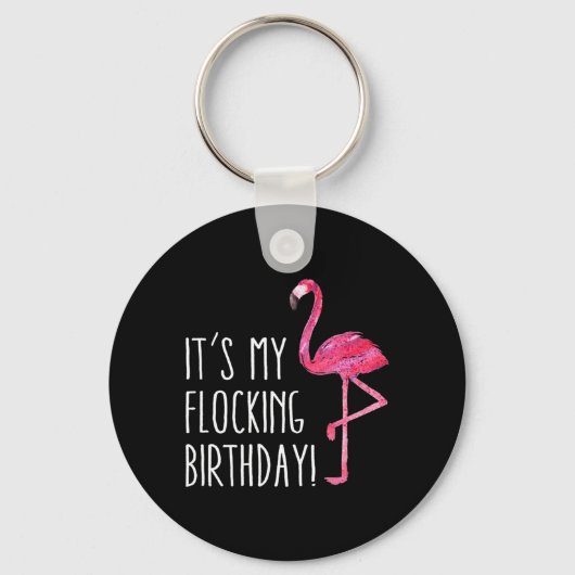 Vun Birthday Mannen Vrouwen Roze Waterverf Flaming Sleutelhanger (Voorkant)