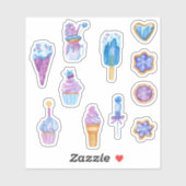 Vun Blauw en Paars Bevroren Pakket Sticker (Vel)