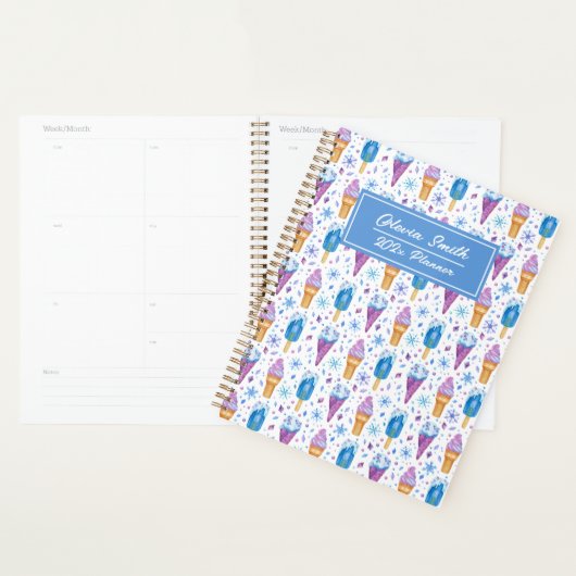 Vun blauw en Paarse sneeuw en ijskap Planner (Display)