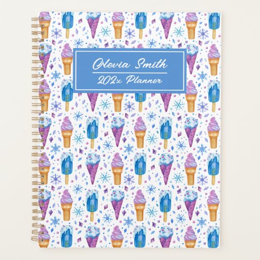 Vun blauw en Paarse sneeuw en ijskap Planner (Voorkant)