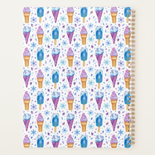 Vun blauw en Paarse sneeuw en ijskap Planner (Achterkant)