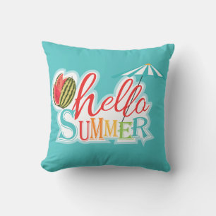 Vun. Blauw Hallo zomerdagthema Blauw  Kussen
