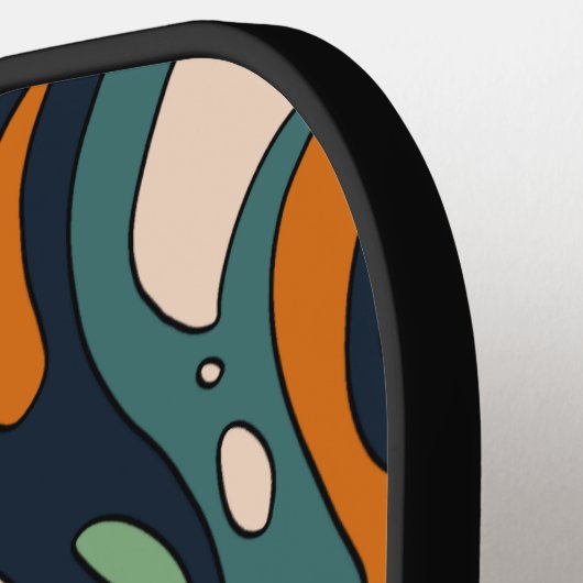 Vun Bold Psychedelic Swirl Pattern - Eigen naam Pickleball Paddle (Links Detail)