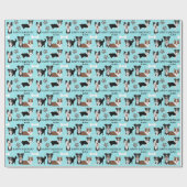 Vun Border Collie Dog Afbeeldingen Birthday Cadeaupapier (Vlak)