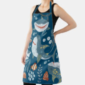 Vun cartoon collage schattige illustratie blauw schort (Insitu)