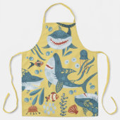 Vun cartoon collage schattige illustratie YELLOW Schort (Voorkant)