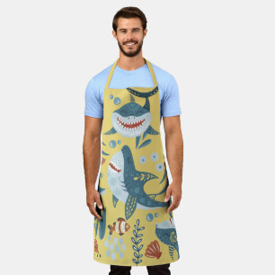 Vun cartoon collage schattige illustratie YELLOW Schort