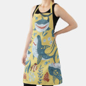 Vun cartoon collage schattige illustratie YELLOW Schort (Insitu)