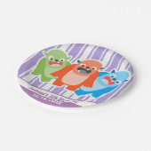 Vun Colorful Monsters Personeelsvriendelijke Kinde Papieren Bordje (Gekanteld)