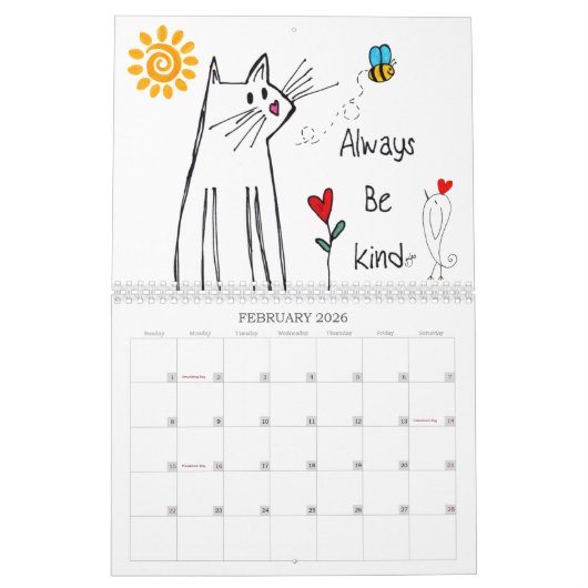 Vun Dog, katten, dieren, vogels en meer kalender (Feb 2026)