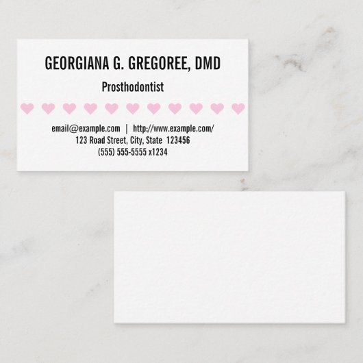 Vun, eenvoudig Visitekaartje voor prothesist (Voorkant / Achterkant)