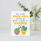 Vun en kleurrijke cartoon Cactus in de Valentijn Briefkaart (Staand voorkant)