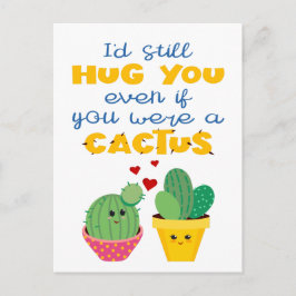 Vun en kleurrijke cartoon Cactus in de Valentijn Briefkaart