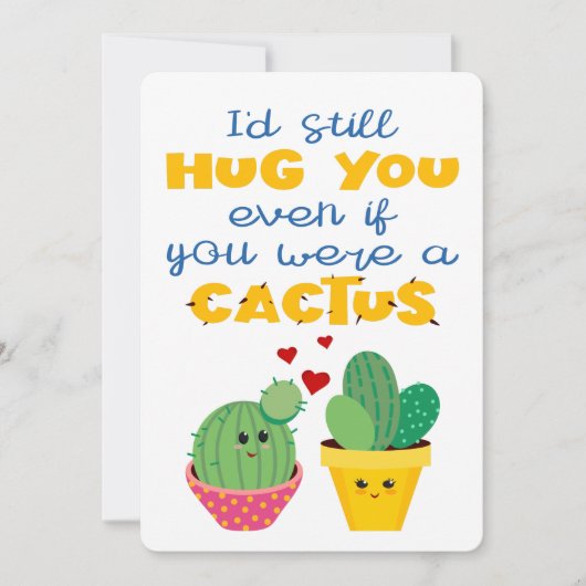 Vun en kleurrijke cartoon Cactus in de Valentijn Kaart (Voorkant)