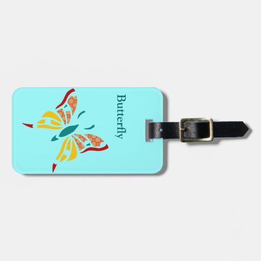 Vun en kleurrijke vlinder bagagelabel (Voorkant horizontaal)