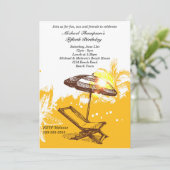 Vun en Sun Beach Birthday Kaart (Staand voorkant)