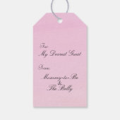 Vun en uniek roze Baby shower voor voordeel of cad Cadeaulabel (Achterkant)