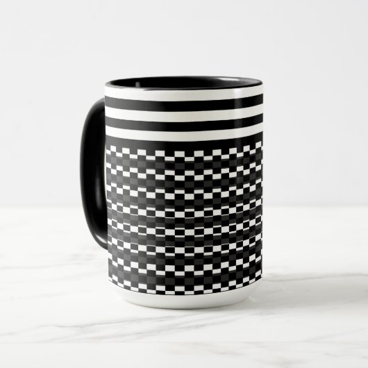 Vun en zwart-wit mok (Voorkant links)