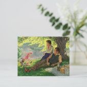  vun Familie Picnic onder een schaduwboom Briefkaart (Staand voorkant)