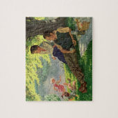  vun Familie Picnic onder een schaduwboom Legpuzzel (Verticaal)