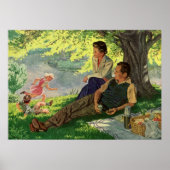  vun Familie Picnic onder een schaduwboom Poster (Voorkant)