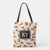 Vun garnalen over de canvas tas (Achterkant)