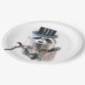 Vun Gekke, formeel Attire Raccoon Dier Papieren Bordje (Gekanteld)
