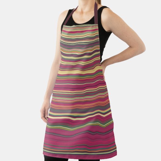 Vun, gekleurd multikleurenafdrukken met alles-over schort (Insitu)