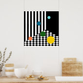 Vun gekleurde schokken in de isometrische ruimte poster (Keuken)