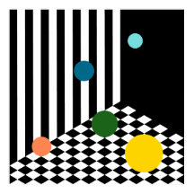 Vun gekleurde schokken in de isometrische ruimte