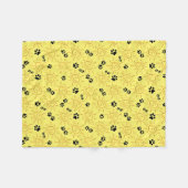 Vun hand getekende zonneschijnzwart zwaait over ge fleece deken (Voorkant (Horizontaal))