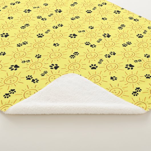 Vun hand getekende zonneschijnzwart zwaait over ge sherpa deken (3/4)