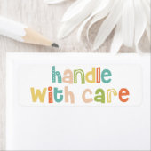 Vun handvat met zorgontwerp etiket (Insitu)