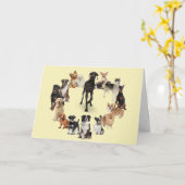 Vun Hondenras gezelschapsdieren Dog Blank Kaart (Gele Bloem)