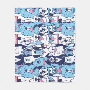 Vun Hondenrassen Pet Animal Cartoon Pattern Fleece Deken