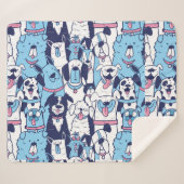 Vun Hondenrassen Pet Animal Cartoon Pattern Sherpa Deken (Voorkant (horizontaal))