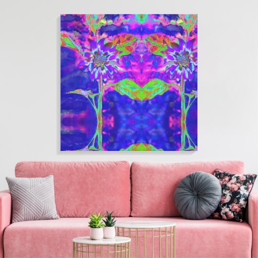 Vun in de zon - blauw canvas afdruk (Insitu (Woonkamer))