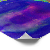 Vun in de zon, blauwe paarse abstracte zonnebloem poster (Hoek)