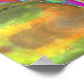 Vun in de zon, gouden groene abstracte zonnebloem poster (Hoek)