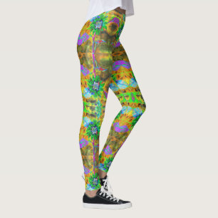 Vun in de zon - groene zonnebloem leggings