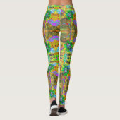 Vun in de zon - groene zonnebloem leggings (Achterkant)