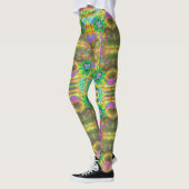 Vun in de zon - groene zonnebloem leggings (Links)