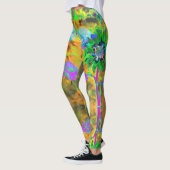 Vun in de zon - groene zonnebloem leggings (Links)